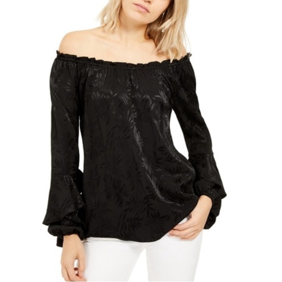 MICHAEL Michael Kors Tops - NWT MICHAEL Michael Kors Women’s Embroidered Off-The-Shoulder Peasant Top Black